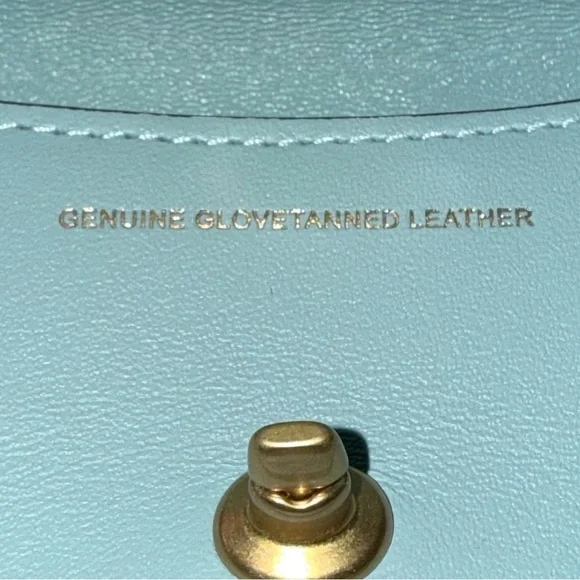 Coach Pastel Blue Wristlet with Gold Chain - Picture 2 of 4